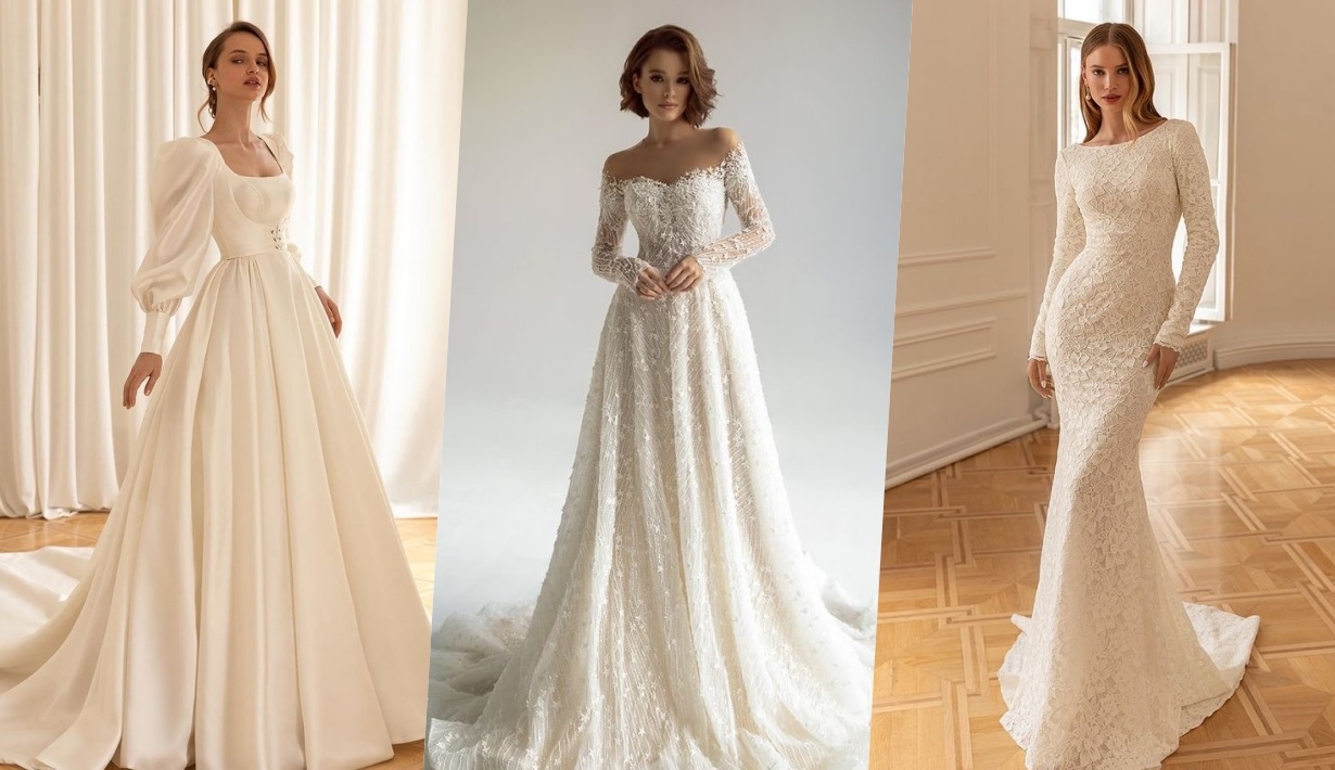 bridal gown long sleeved