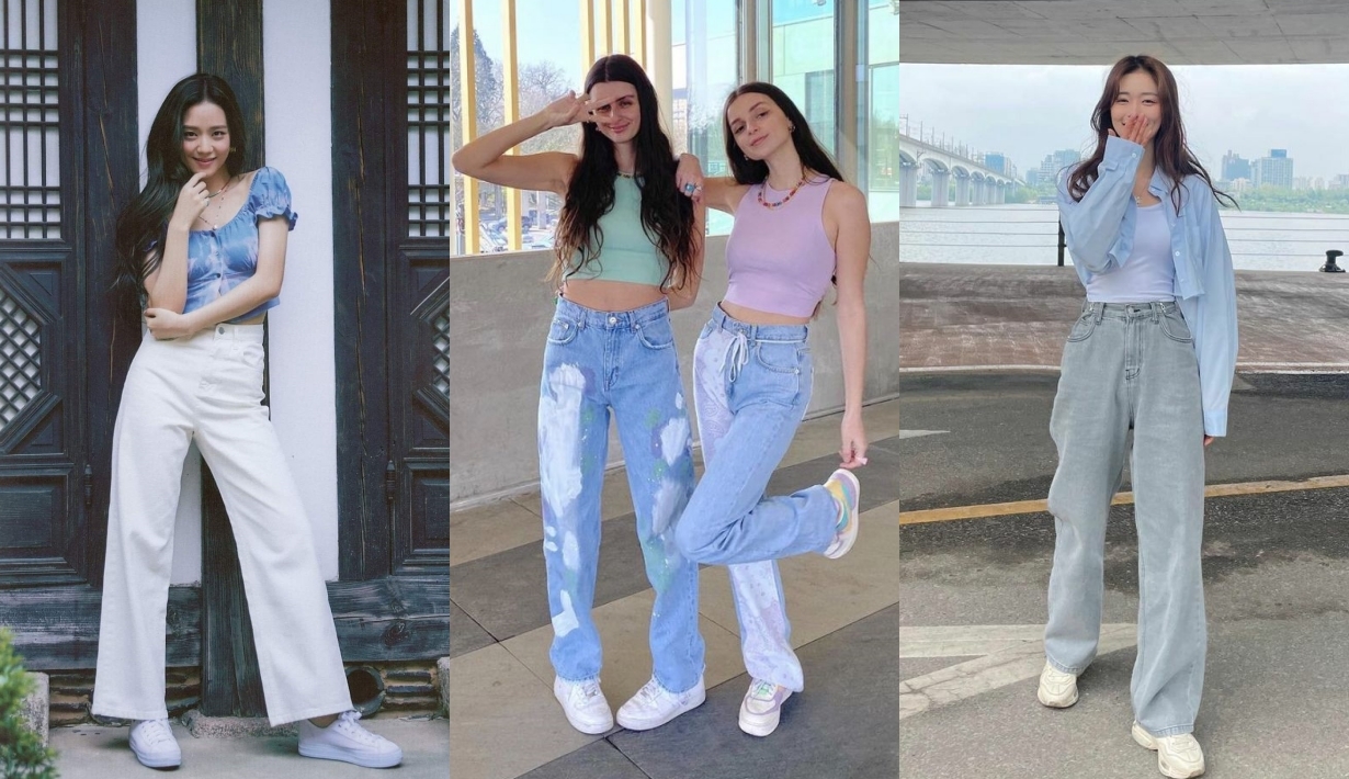 กางเกงยีนส์ทรงกระบอก