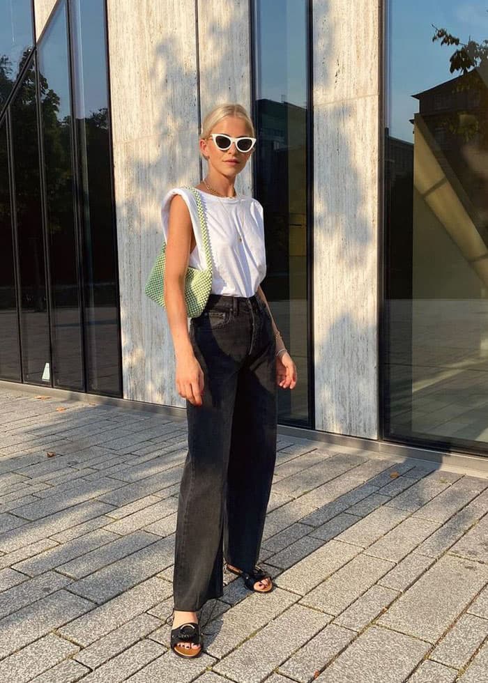 กางเกงยีนส์ทรงกระบอก