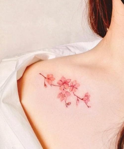 ลายสักดอกไม้ ดอกซากุระ