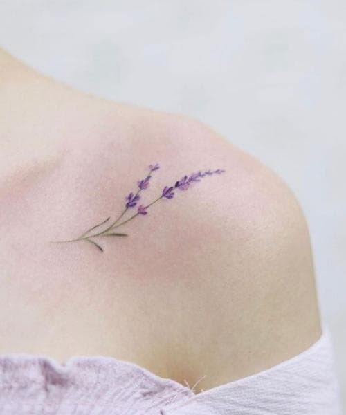 ลายสักดอกไม้ ดอกลาเวนเดอร์