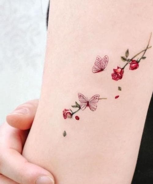 ลายสักดอกไม้ ดอกกุหลาบ