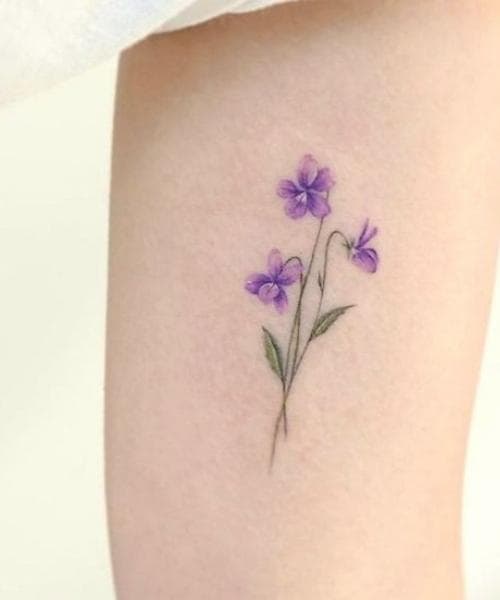 ลายสักดอกไม้ ดอกไวโอเลต