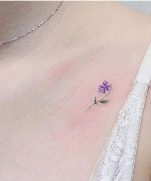 ลายสักดอกไม้ ดอกไวโอเลต