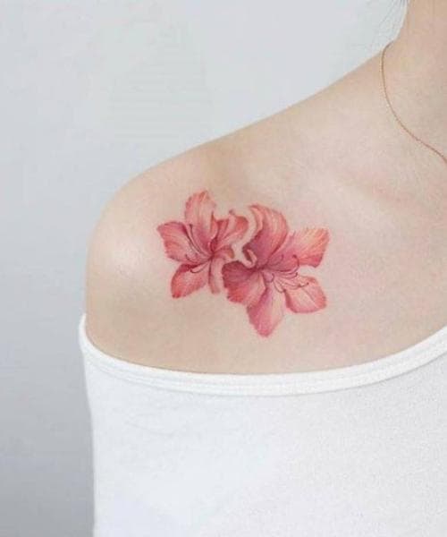 ลายสักดอกไม้ ดอกลิลลี่