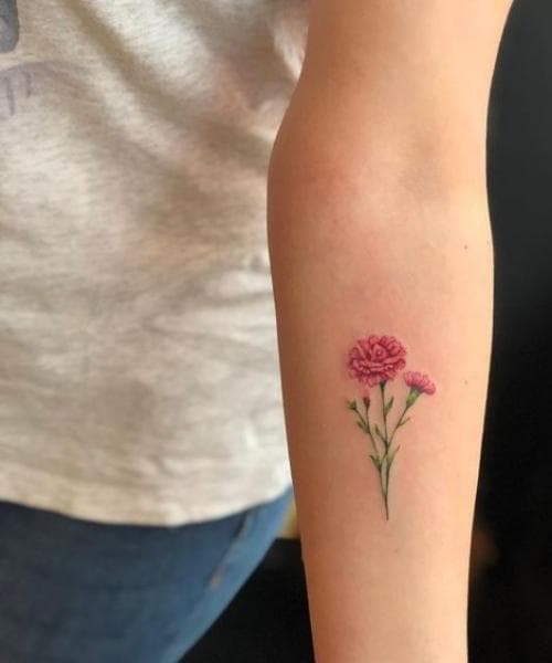 ลายสักดอกไม้ ดอกคาร์เนชั่น