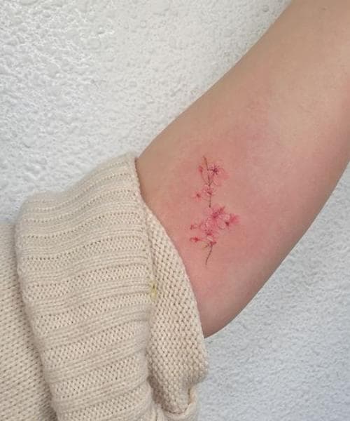 ลายสักดอกไม้ ดอกซากุระ