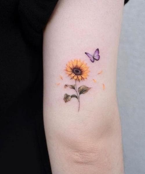 ลายสักดอกไม้ ดอกทานตะวัน