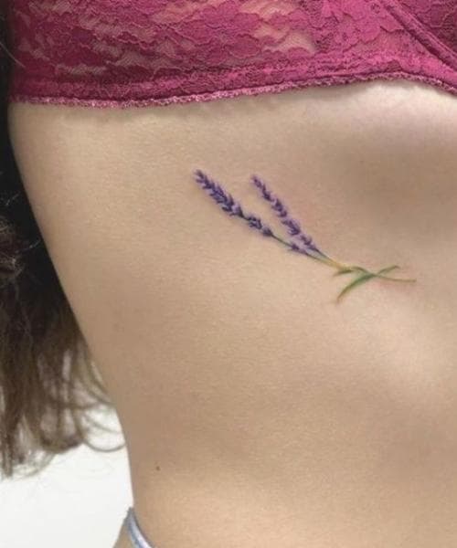 ลายสักดอกไม้ ดอกลาเวนเดอร์