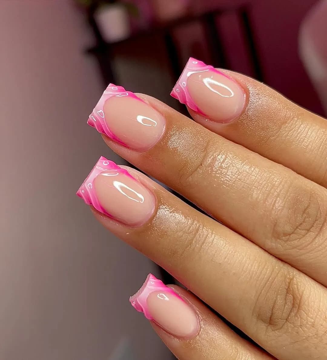 เพ้นท์เล็บ french nails แบบ 3D Acrylic