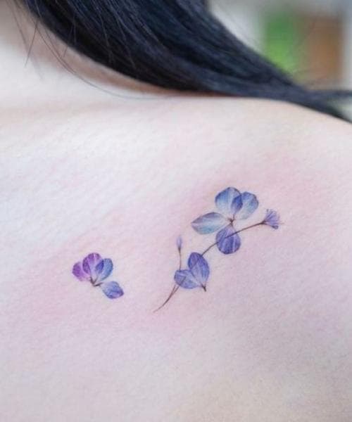 ลายสักดอกไม้ ดอกไวโอเลต