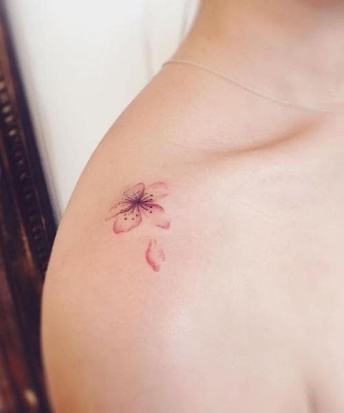 ลายสักดอกไม้ ดอกซากุระ