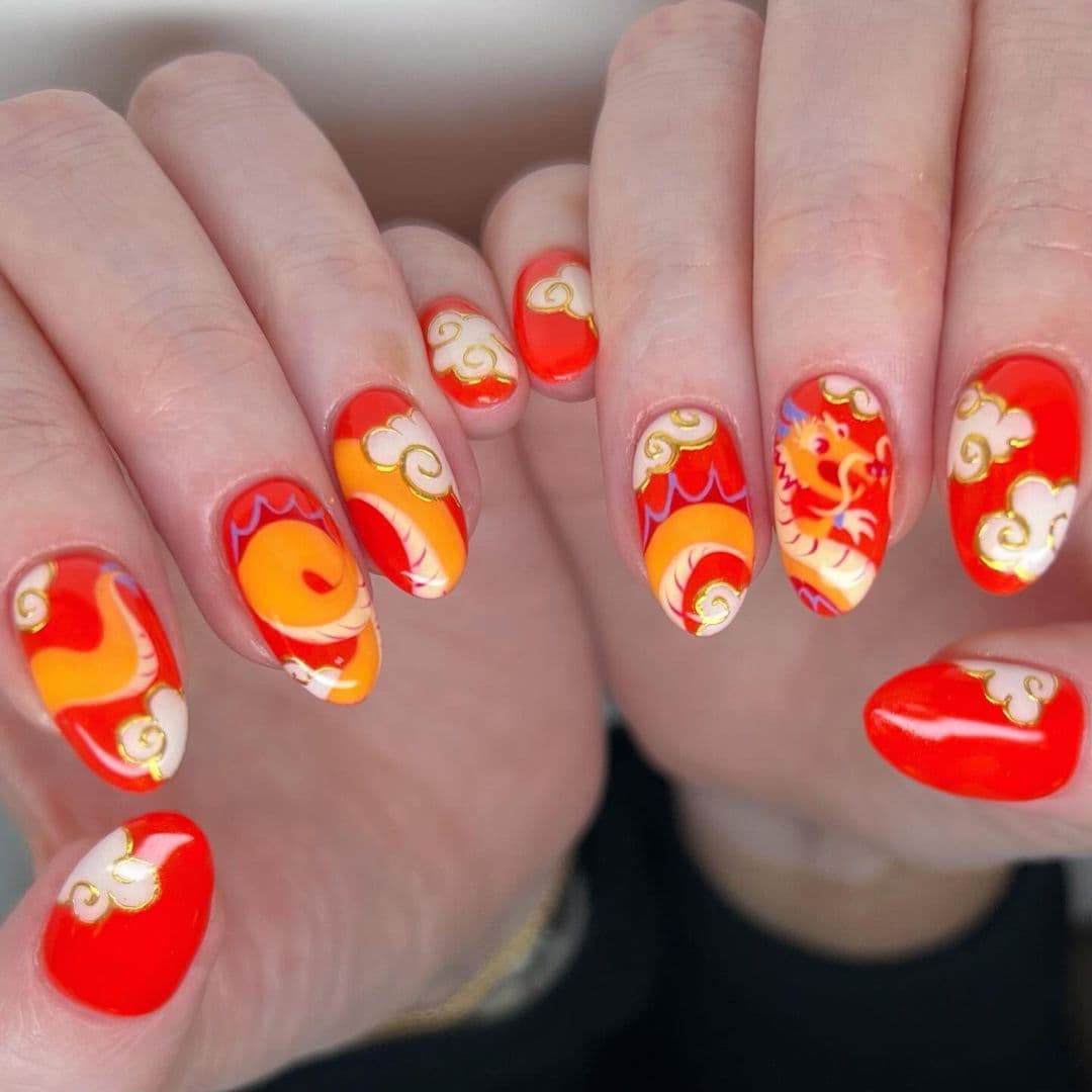 เล็บเจลสีแดง