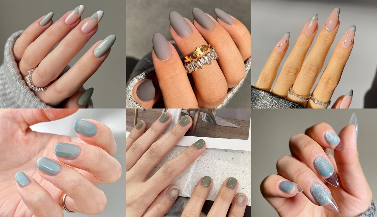 เล็บเจลสีเทา